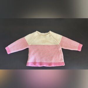 Baby GAP Cream and Pink Knit Sweater